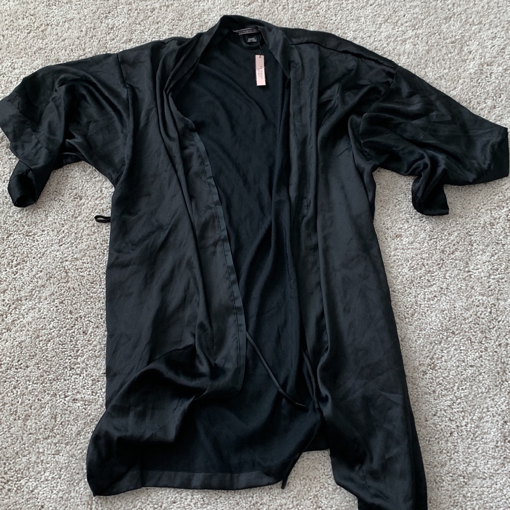 Victoria’s Secret Black Satin Robe